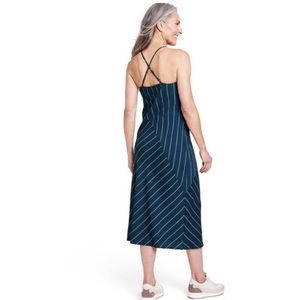 Rowing Blazers x Target, Women's Slip Diagonal Stripe Midi Dress, Medium, new